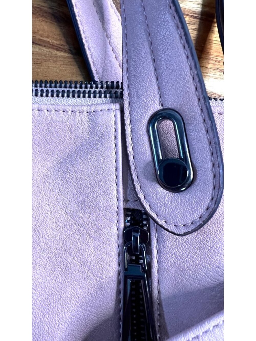 Jessica Simpson Roxanne Satchel pink double handles shoulder strap zippers - Picture 12 of 16